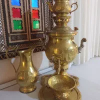 سماور ذغالی برنجی 5تکه اصفهان