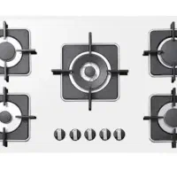 اجاق گاز صفحه ای پنج شعله سفید استیل البرز