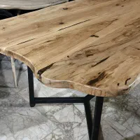 نهارخوری روستیک شش یا هشت نفره چوب چنار و فلز|میز و صندلی غذاخوری|تهران, شهرک شریفی|دیوار