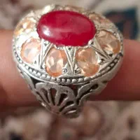 انگشتر جواهری سیترین دستساز معاوضه دارم