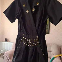 اورال کوناه نگین کار شده  جین نرم مشکی خارجی|لباس|تهران, شهرآرا|دیوار