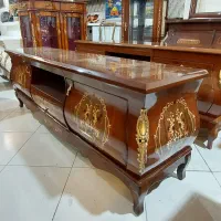 میز تلویزیون معرق چوبی و مازول ظریف آکبند سایز160