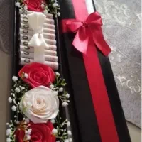 باکس گل ربانی وشمع|صنایع دستی و سایر لوازم تزئینی|لالجین, |دیوار