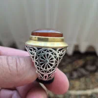 انگشتر نقره عقیق خطی فقط معاوضه
