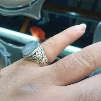 انگشتر عقیق کبود رگه دار|جواهرات|قرچک, باقرآباد|دیوار