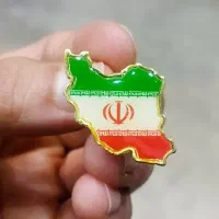 بج سینه فلزی نقشه ایران با روکش رزین