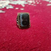 انگشتر نقره عقیق سلیمانی دو چشم