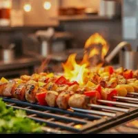 کباب پز و تخته کار در رستوران معتبر