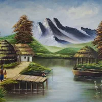 فروش تابلو رنگ روغن روی بوم و مخمل|صنایع دستی و سایر لوازم تزئینی|بیرجند, |دیوار