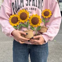 گلدان بافتنی آفتابگردان