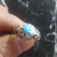 انگشتر فیروزه با سنگ محک عطیقه