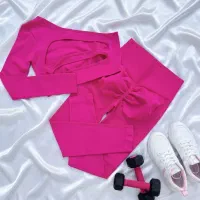 ست ورزشی لگ وارداتی نیمتنه و کراپ