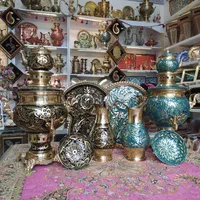 سماوربرنجی ذغالی قلم تراش فیروزه ای ومشکی نانوضخیم|سماور، چای‌ساز، قهوه‌ساز|مشهد, چهارباغ|دیوار