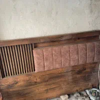 تخت دو‌نفره با ایینه ریلی کشودار در حد نو