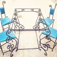 میز و صندلی نهارخوری فرفورژه ۴ نفره