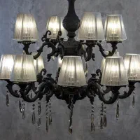 لوستر شاخه sایتالیایی و شقایق رنگ کوره ای با پتینه|لوستر و چراغ آویز|مشهد, بهمن|دیوار