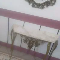 اینه وکنسول وساعت و شمعدان برنج قدیمی