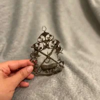 پلاک نقره قدیمی علی و بسم الله