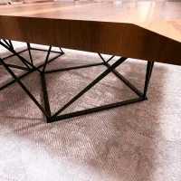 میز وسط جلومبلی چوبی پایه فلزی با دو عدد میز عسلی|مبلمان خانگی و میز عسلی|بابل, |دیوار