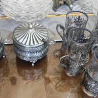 استکان سیلور و یک جفت قندان سیلور