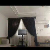 شال پرده قهوه ایی مخمل شاین دار