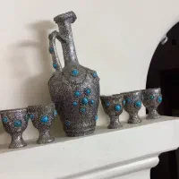 جام و قندان ترکیه برنجی قدیمی|کلکسیون اشیاء عتیقه|لاهیجان, گلستان|دیوار