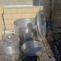 دیگ بزرگ و اجاق نذری همراه ظروف وکف گیر چوبی|ظروف پخت‌وپز|تهران, آبشار تهران|دیوار
