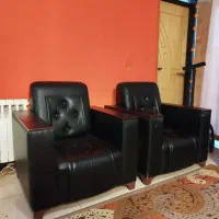 مبل چرم اداری مشکی