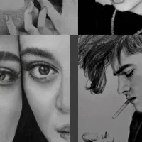 طراحی چهره سیاه قلم|تابلو، نقاشی، عکس|شیراز, شهرک ولیعصر|دیوار