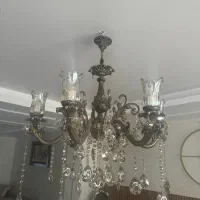 لوستر شش شاخه برنزی|لوستر و چراغ آویز|الوند, |دیوار