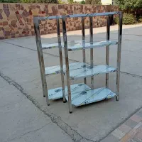 دو عدد قفسه فروشگاهی ۴ طبقه تمام استیل (شلف استیل)