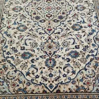 دو تخته فرش 6 متری کرم دستبافت کاشان