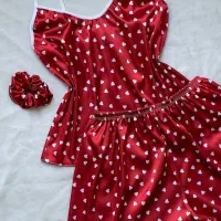 لباس راحتی ساتن سه تیکه