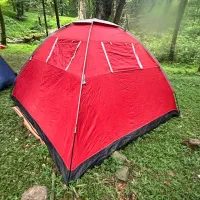 چادر 8 نفره قرمز ژاپنی پنجره دار ضد باد وباران