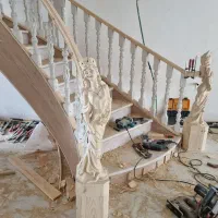 اجرای پله گردون دوبلکس چوبی|خدمات پیشه و مهارت|اردبیل, |دیوار