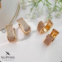 گوشواره ژوپینگ رنگ ثابت طلایی