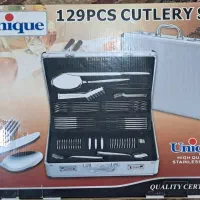 سرویس قاشق چنگال ۱۲۹ پارچه استیل چمدانی Unique