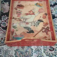 سینی استیل و چوبی