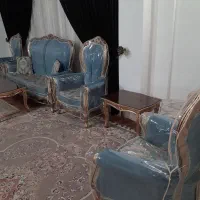 مبل استیل ۹نفره بامیزهای عسلی