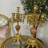 شمعدان برنز و سنگ طبیعی|چراغ خواب و آباژور|تهران, خانی آباد نو جنوبی|دیوار