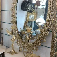 لوستر آینه شمعدان کالای برنز|بوفه، ویترین، کنسول|سمنان, |دیوار