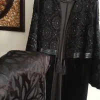 مانتو فاخر مجلسی کارشده در حد نو سایز 46