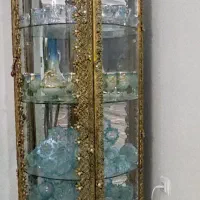 بوفه برنزی بسیار زیبا و جادار در حد نو|بوفه، ویترین، کنسول|قیدار, |دیوار