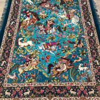 (فرش فرزین)جفت۶مترنقشه شکارگاه،۴۰رج،بافت تبریز