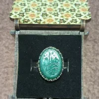 انگشتر عقیق سبز حکاکی