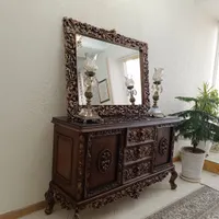 آیینه کنسول منبت کاری گردویی|بوفه، ویترین، کنسول|محمدشهر, |دیوار