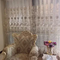پرده حریر گل برجسته زیبا|پرده، رانر، رومیزی|تهران, اکباتان|دیوار