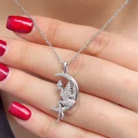 گردنبند جواهر تمام نقره مدل فرشته برای فرشته هاتون