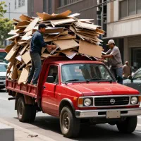 ضایعات کارتن و پلاستیک در محل