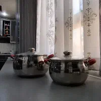 قابلمه استیل در شیشه ای چهار پارچه